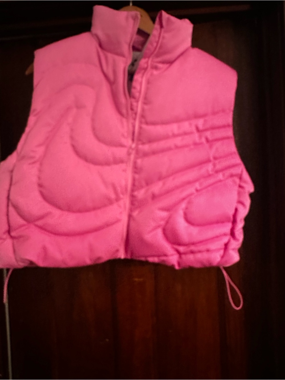Nike Swoosh Bright Pink Quilted Puffer Vest